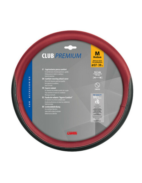 Club, coprivolante in Skeentex - M - Ø 37/39 cm - Nero/Rosso