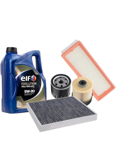 Kit Tagliando 4 Filtri  per Captur/ Clio IV 1.5 DCI con olio motore ELF 5W30 5lt