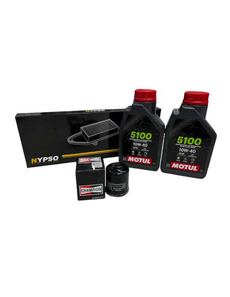 Kit tagliando per Piaggio Beverly 300 dal 2010 al 2016 con filtro olio/aria + olio Motul 5100 10w40