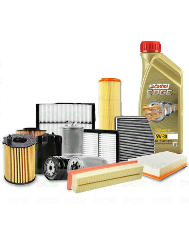 Kit tagliando quattro filtri e 5 litri olio motore castrol Edge 5w-30 LL per Golf 6